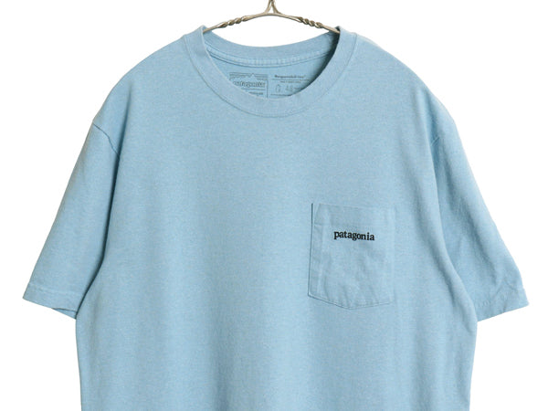 パタゴニア ポケット付き 両面 プリント 半袖 Tシャツ メンズ M 19年製 アウトドア ポケT バックプリント カットソー グラフィック アート