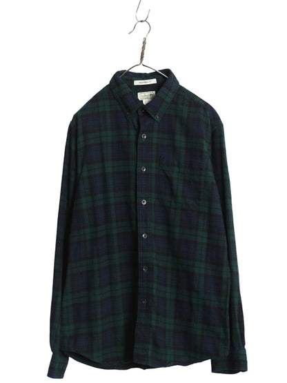 エルエルビーン 長袖 ボタンダウン フランネル シャツ メンズ M / アウトドア コットン 長袖シャツ ネルシャツ ブラックウォッチ チェック