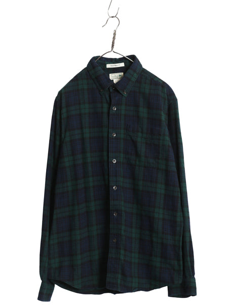 エルエルビーン 長袖 ボタンダウン フランネル シャツ メンズ M / アウトドア コットン 長袖シャツ ネルシャツ ブラックウォッチ チェック