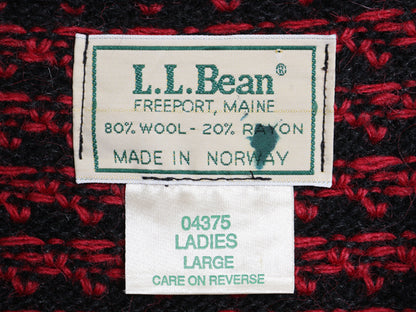 80s ノルウェー製 ★ エルエルビーン バーズアイ ニット セーター レディース L メンズ M 程/ 古着 ヴィンテージ ウール ノルディック 総柄