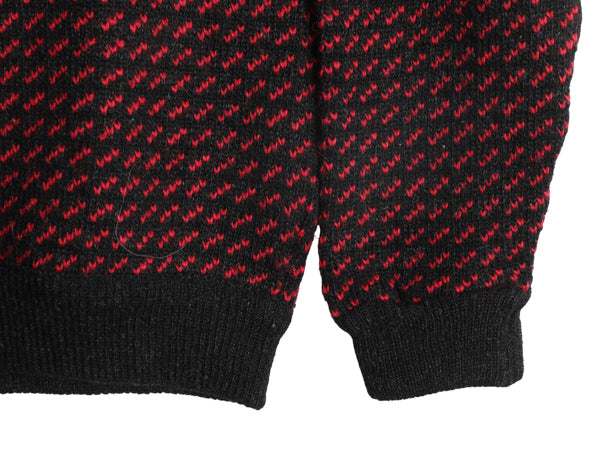 80s ノルウェー製 ★ エルエルビーン バーズアイ ニット セーター レディース L メンズ M 程/ 古着 ヴィンテージ ウール ノルディック 総柄