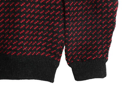 80s ノルウェー製 ★ エルエルビーン バーズアイ ニット セーター レディース L メンズ M 程/ 古着 ヴィンテージ ウール ノルディック 総柄