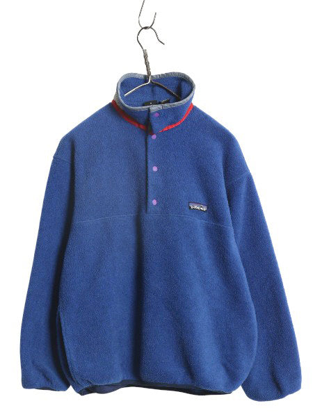 00s パタゴニア ライトウェイト シンチラ スナップT キッズ XL レディース S 程 オールド 02年製 プルオーバー フリース ジャケット ブルー