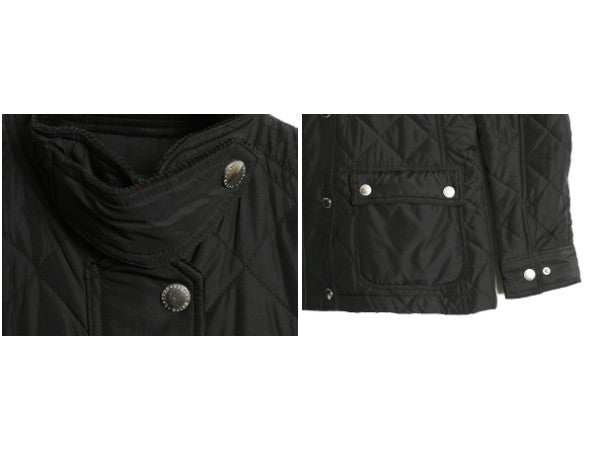00's ローレン ラルフローレン 中綿 キルティング ナイロン ジャケット レディース L / オールド ポロ モーターサイクル ハーフ コート 黒