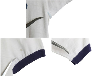 60s ランタグ ★ チャンピオン 染込み カレッジ プリント リンガー Tシャツ メンズ M 小さめ S 程/ ヴィンテージ USA製 100% コットン 白