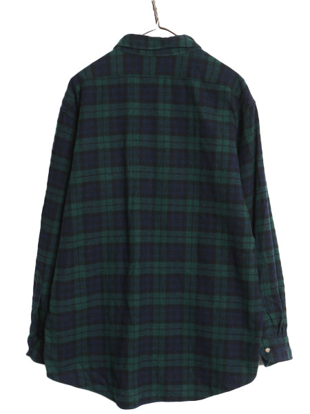 80s USA製 ペンドルトン チェック ボタンダウン シャツ メンズ XL / ヴィンテージ 長袖シャツ ブラックウォッチ ポケット付き 大きいサイズ