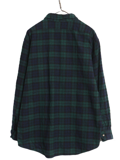 80s USA製 ペンドルトン チェック ボタンダウン シャツ メンズ XL / ヴィンテージ 長袖シャツ ブラックウォッチ ポケット付き 大きいサイズ