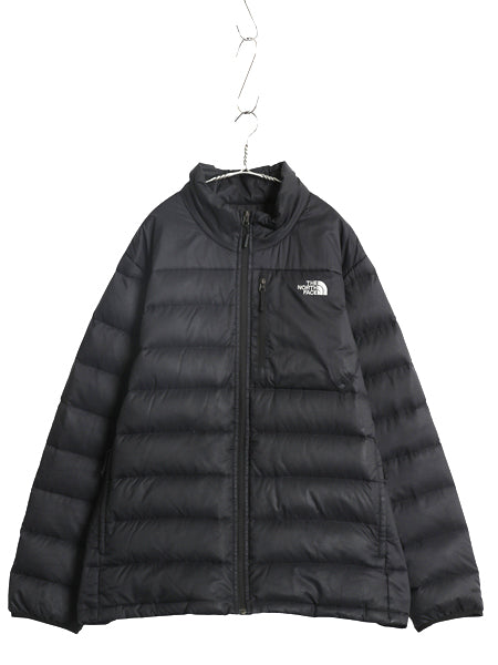 ノースフェイス ナイロン ダウン ジャケット メンズ XXL / アウトドア ブルゾン フルジップ キルティング 550フィル 大きいサイズ ブラック