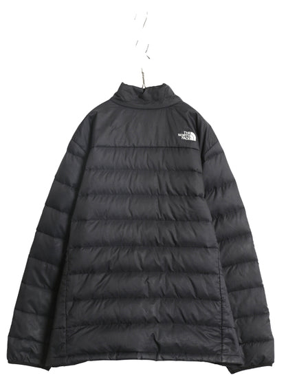 ノースフェイス ナイロン ダウン ジャケット メンズ XXL / アウトドア ブルゾン フルジップ キルティング 550フィル 大きいサイズ ブラック