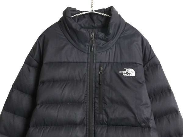 ノースフェイス ナイロン ダウン ジャケット メンズ XXL / アウトドア ブルゾン フルジップ キルティング 550フィル 大きいサイズ ブラック