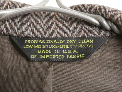 80s USA製 ハリスツイード テーラード ジャケット メンズ XL 程 ヴィンテージ ブレザー ウール ツイード ヘリンボーン ストライプ トラッド