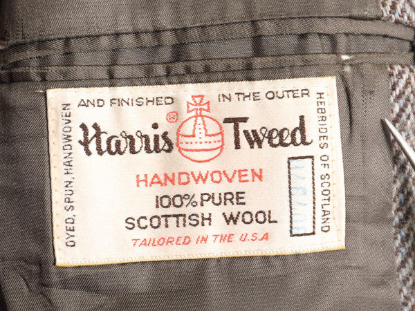80s USA製 ハリスツイード テーラード ジャケット メンズ XL 程 ヴィンテージ ブレザー ウール ツイード ヘリンボーン ストライプ トラッド