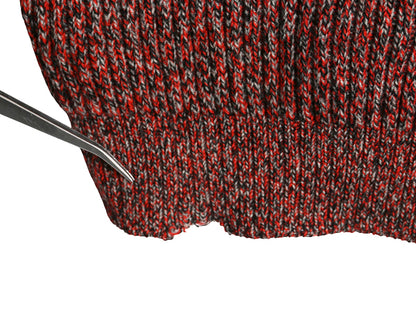 60s 70s イギリス製 ★ JAEGER ウール ニット セーター メンズ XL 程 古着 ヴィンテージ Vネック リブ編み チャンキー ラグラン 無地 赤 黒