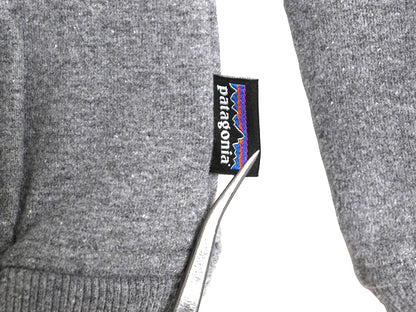 パタゴニア プリント スウェット フード パーカー メンズ S 18年製 トレーナー プルオーバー ストレッチ 裏起毛 フィッツロイ ベア グレー