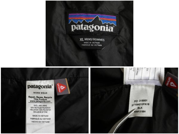 パタゴニア ナノ パフ ジャケット メンズ XL 18年製 中綿 キルティング ナイロン フルジップ パッカブル 大きいサイス ブラック アウトドア