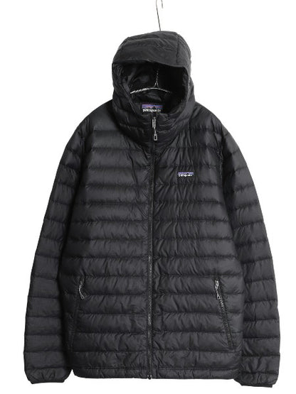 パタゴニア ダウン セーター フーディ メンズ L 古着 17年製 800フィル ナイロン パーカー ジャケット ブルゾン ジャンパー パッカブル 黒 