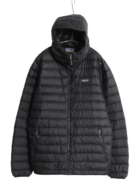 パタゴニア ダウン セーター フーディ メンズ L 古着 17年製 800フィル ナイロン パーカー ジャケット ブルゾン ジャンパー パッカブル 黒 
