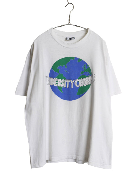 90s USA製 地球 イラスト 両面 プリント Tシャツ メンズ XL / オールド アート グラフィック カレッジ ツアー ヘビーウェイト 大きいサイズ