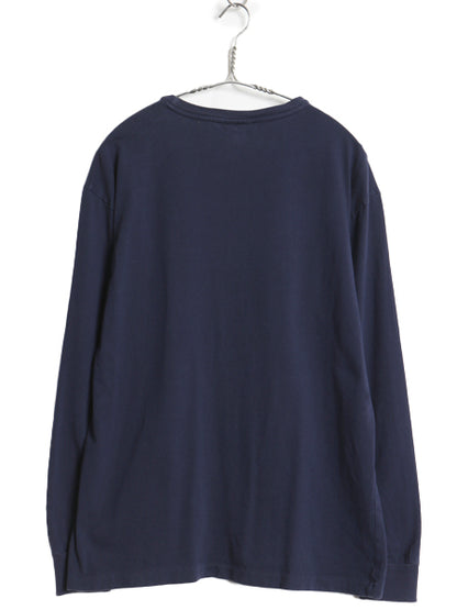00s ポロ ラルフローレン 長袖 Tシャツ メンズ M / オールド ロンT ロングスリーブ コットン ワンポイント カットソー シングルステッチ 紺