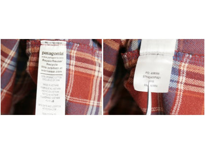 パタゴニア ロングスリーブ フィヨルド フランネル シャツ レディース M 21年製 アウトドア チェック 長袖シャツ ネルシャツ ポケット付き 