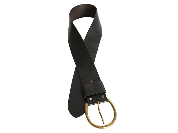 ポロ ラルフローレン 本革 レザー ワイド ベルト レディース W34 ~ W38 ポロ ゴールド ブラス バックル 太ベルト シンプル ブラック 馬蹄型