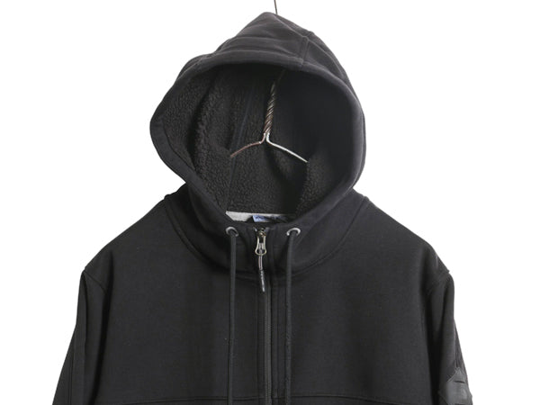 ノースフェイス 裏ボア フリース フルジップ スウェット フード パーカー メンズ L アウトドア パイル ジャケット ブルゾン ハイネック 黒