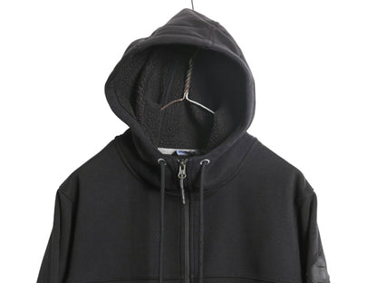 ノースフェイス 裏ボア フリース フルジップ スウェット フード パーカー メンズ L アウトドア パイル ジャケット ブルゾン ハイネック 黒