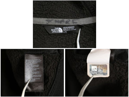 ノースフェイス 裏ボア フリース フルジップ スウェット フード パーカー メンズ L アウトドア パイル ジャケット ブルゾン ハイネック 黒