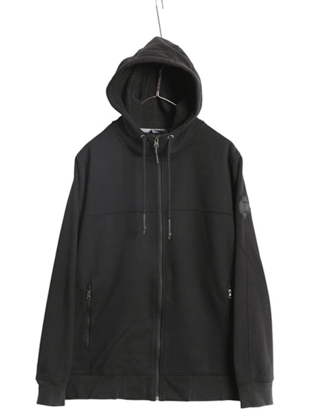 ノースフェイス 裏ボア フリース フルジップ スウェット フード パーカー メンズ L アウトドア パイル ジャケット ブルゾン ハイネック 黒