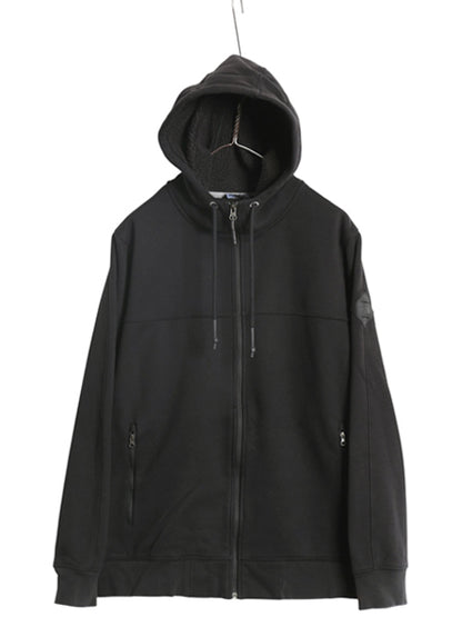 ノースフェイス 裏ボア フリース フルジップ スウェット フード パーカー メンズ L アウトドア パイル ジャケット ブルゾン ハイネック 黒