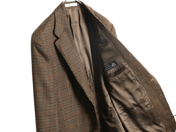 デッドストック 90s チャップス ラルフローレン テーラード ジャケット メンズ L 程/ オールド ポロ ブレザー ウール チェック トラッド 茶