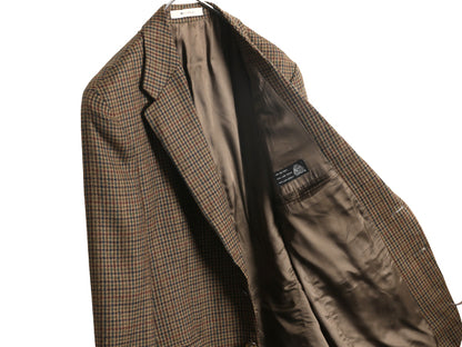 デッドストック 90s チャップス ラルフローレン テーラード ジャケット メンズ L 程/ オールド ポロ ブレザー ウール チェック トラッド 茶