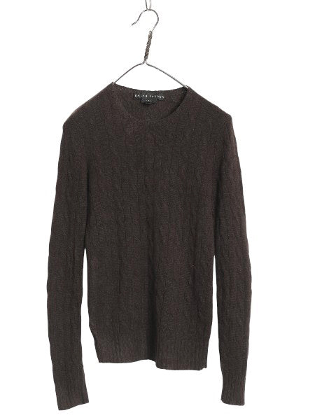 ブラックレーベル ラルフローレン ケーブル ニット セーター レディース S ポロ 100% カシミヤ ポニー無し 無地 シンプル きれいめ スリム