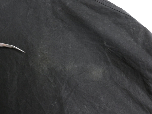 90s イギリス製 ★ バブアー ボーダー オイルド ジャケット メンズ S 古着 オールド 3ワラント ハーフ コート ハンティング アウトドア 紺