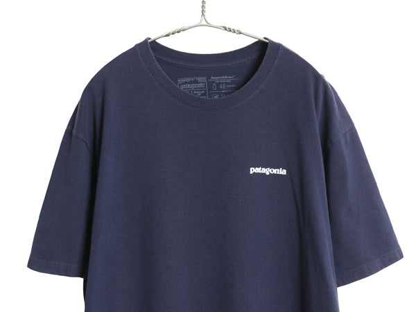 パタゴニア 両面 プリント 半袖 Tシャツ メンズ XL 古着 18年製 アウトドア P6 ボックスロゴ バックプリント クルーネック 大きいサイズ 紺