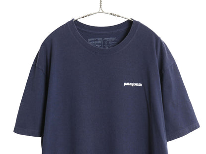 パタゴニア 両面 プリント 半袖 Tシャツ メンズ XL 古着 18年製 アウトドア P6 ボックスロゴ バックプリント クルーネック 大きいサイズ 紺