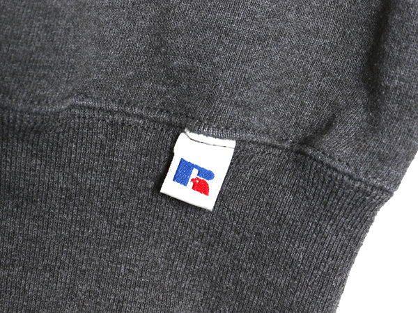 90s USA製 ラッセル 無地 スウェット メンズ レディース М 古着 オールド トレーナー 前V 裏起毛 ワンポイント ブランク シンプル グレー