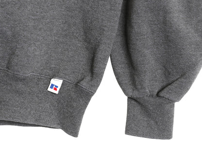 90s USA製 ラッセル 無地 スウェット メンズ レディース М 古着 オールド トレーナー 前V 裏起毛 ワンポイント ブランク シンプル グレー