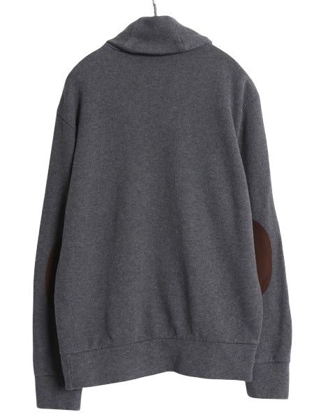 ポロ ラルフローレン ショールカラー スウェット メンズ L / 古着 コットン ニット ストレッチ リブ編み ワンポイント ポニー 刺繍 グレー