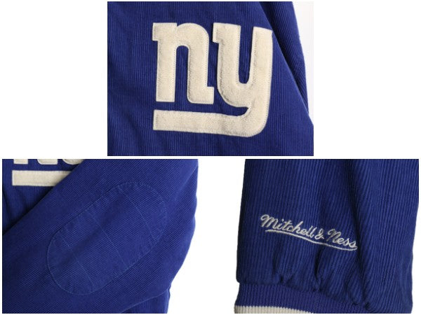 ミッチェルアンドネス ジャイアンツ 細畝 コーデュロイ スタジャン メンズ XL NFL オフィシャル 中綿 キルティング アメフト 大きいサイズ