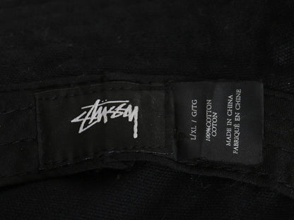 ステューシー コットン バケット ハット メンズ レディース L XL / 古着 帽子 チロリアン テープ キャップ ワンポイント シンプル ブラック