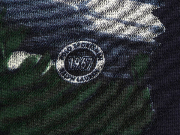 80s ポロカントリー ラルフローレン プリント スウェット キッズ S 140cm ヴィンテージ ポロ スポーツマン フィッシング トレーナー 裏起毛