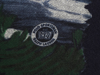 80s ポロカントリー ラルフローレン プリント スウェット キッズ S 140cm ヴィンテージ ポロ スポーツマン フィッシング トレーナー 裏起毛