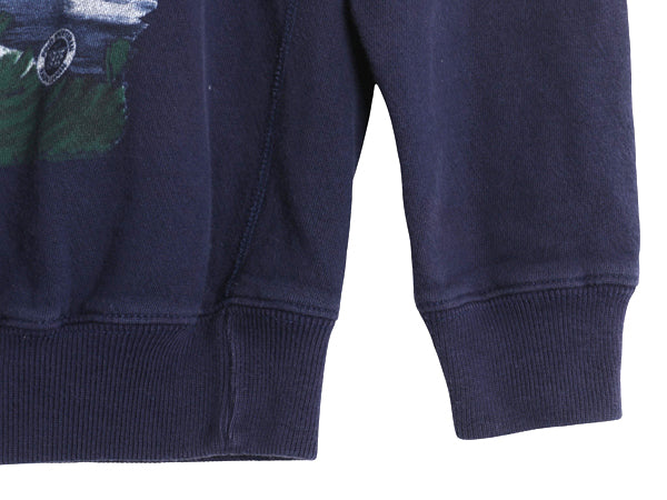 80s ポロカントリー ラルフローレン プリント スウェット キッズ S 140cm ヴィンテージ ポロ スポーツマン フィッシング トレーナー 裏起毛