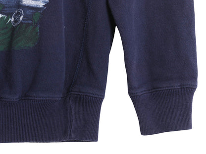 80s ポロカントリー ラルフローレン プリント スウェット キッズ S 140cm ヴィンテージ ポロ スポーツマン フィッシング トレーナー 裏起毛