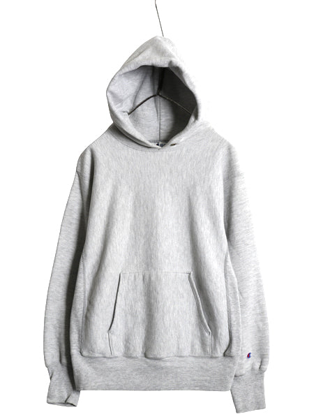 80s USA製 ★ チャンピオン リバースウィーブ スウェット フード パーカー メンズ M / ヴィンテージ トレーナー 目無し 無地 霜降り グレー