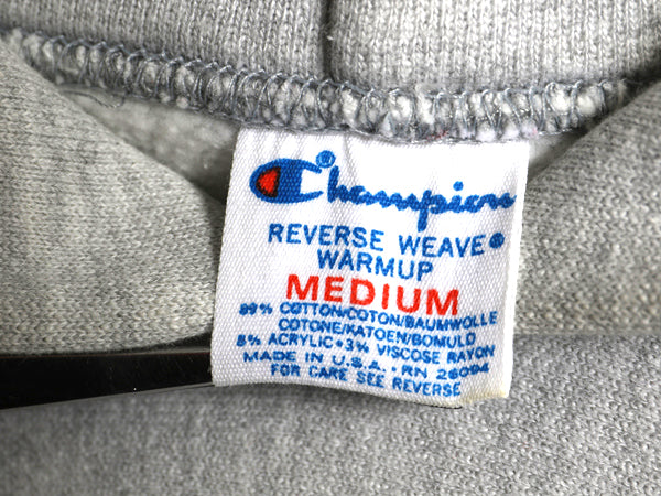 80s USA製 ★ チャンピオン リバースウィーブ スウェット フード パーカー メンズ M / ヴィンテージ トレーナー 目無し 無地 霜降り グレー