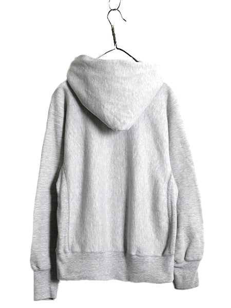 80s USA製 ★ チャンピオン リバースウィーブ スウェット フード パーカー メンズ M / ヴィンテージ トレーナー 目無し 無地 霜降り グレー