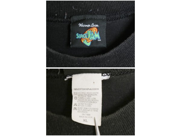 90s USA製 スペースジャム ワーナー タズマニアンデビル オーバー プリント Tシャツ メンズ XL / オールド キャラクター 大きいサイズ 黒