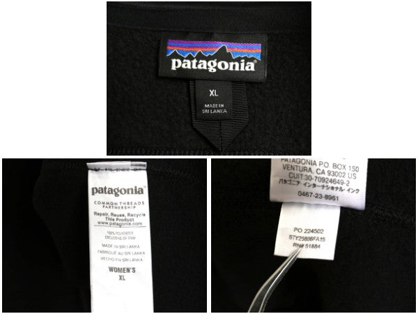 パタゴニア ベターセーター ベスト レディース XL 15年製 フリース セーター 前開き フルジップ ハイネック 重ね着 企業 黒 大きいサイズ